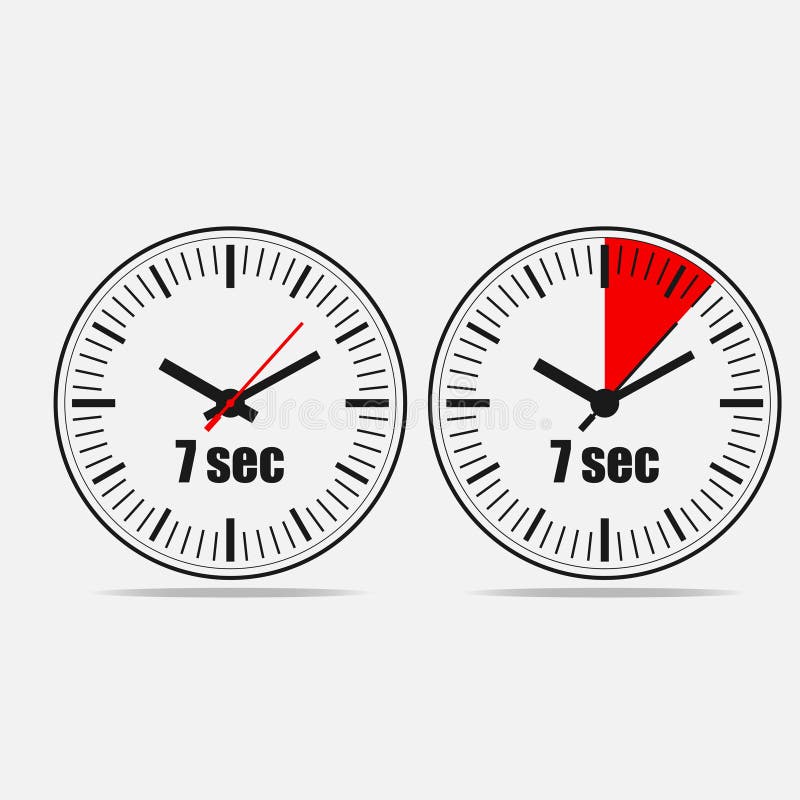 Seven Seconds Clock stock vector. Illustration of deadline 117060936