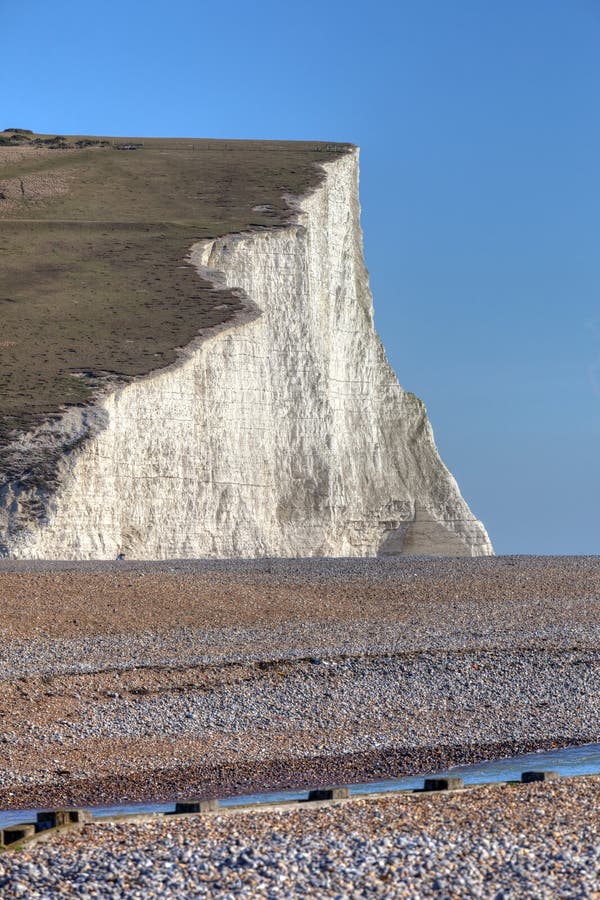Closeup Chalk Cliff Seven Sisters England Stock Photo - Image of ...