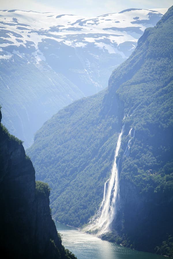 Seven Sisters waterfall in Norway royalty free stock image Seven Sisters waterfall in Norway royalty free stock image