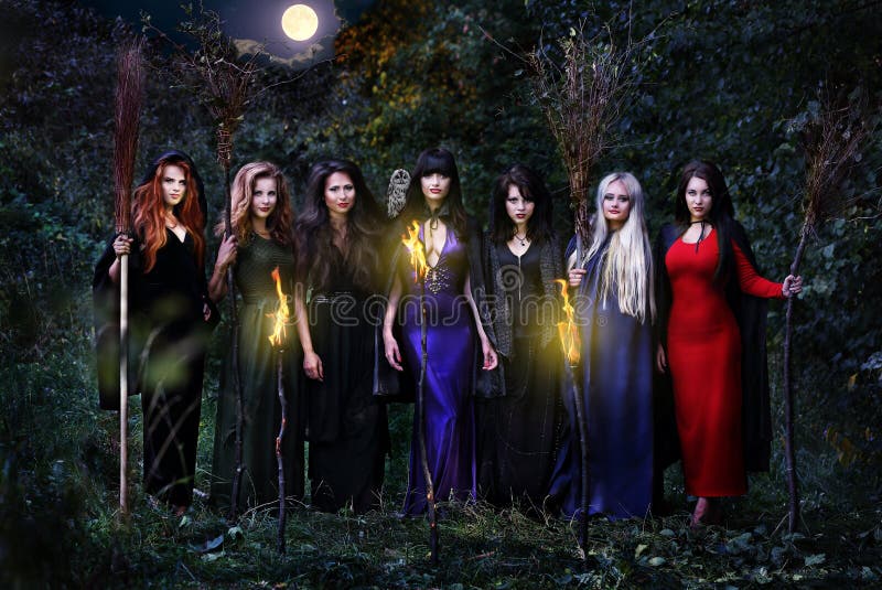 Seven witches in the night forest