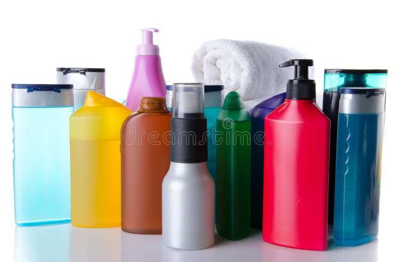 Several Bottles of Shower Gel and Shampoo Stock Image Image of beauty, composition 40096483