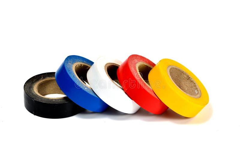 Rolls of Colored Duct Tape on White Background Stock Photo Image of