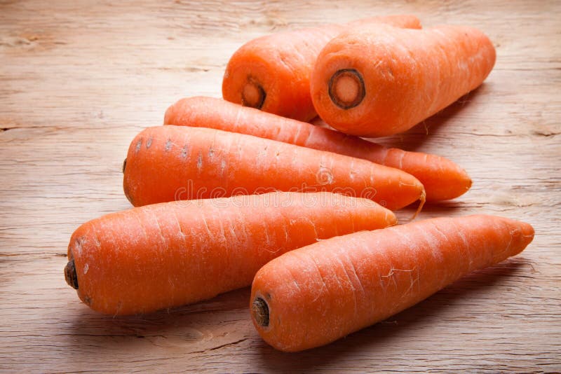 Carrots on wood