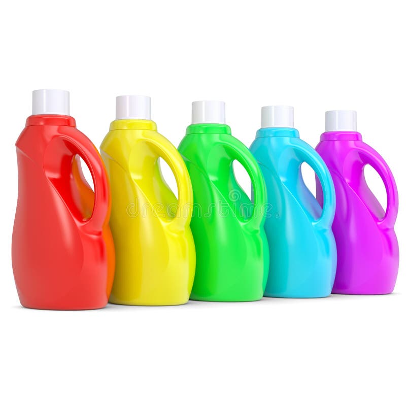 Several of Multicolored Plastic Bottles Stock Illustration Illustration of detergent, bottle