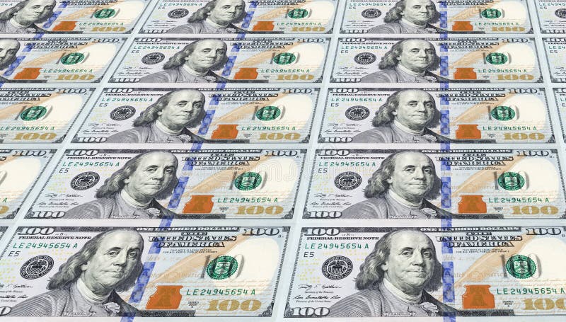 Several of the Newly Designed U.S. One Hundred Dollar Bills.