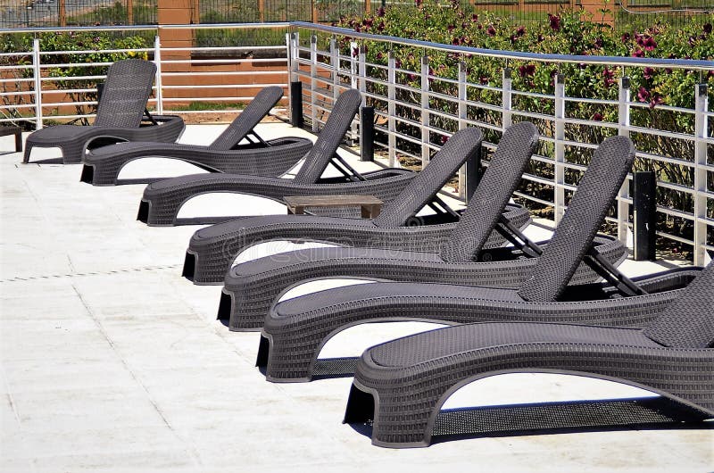 Several Pool Chaise Longue on Sunny Day Stock Image Image of brazil