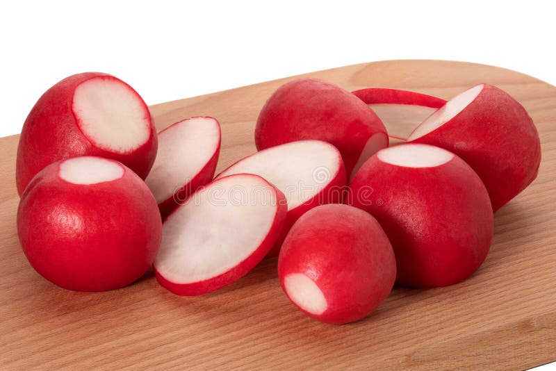 Several red radish root vegetables