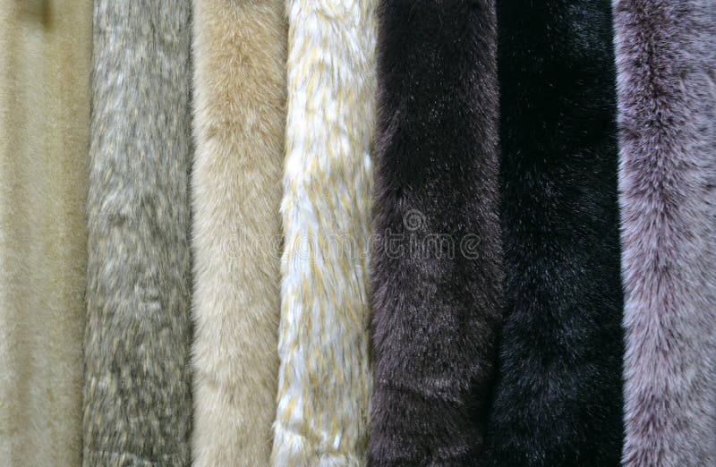 Several samples of artificial fur