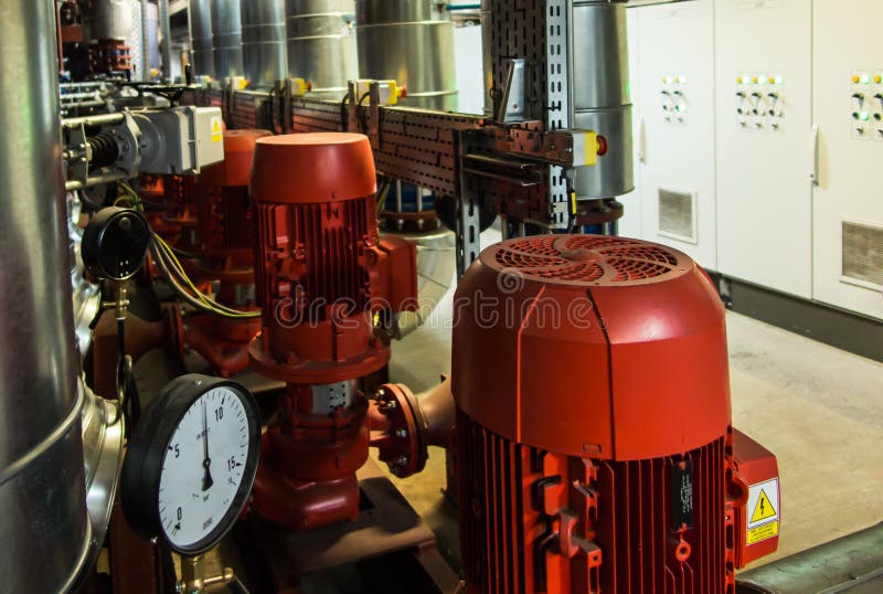 Several Water Pumps with Electric Motors Stock Image Image of