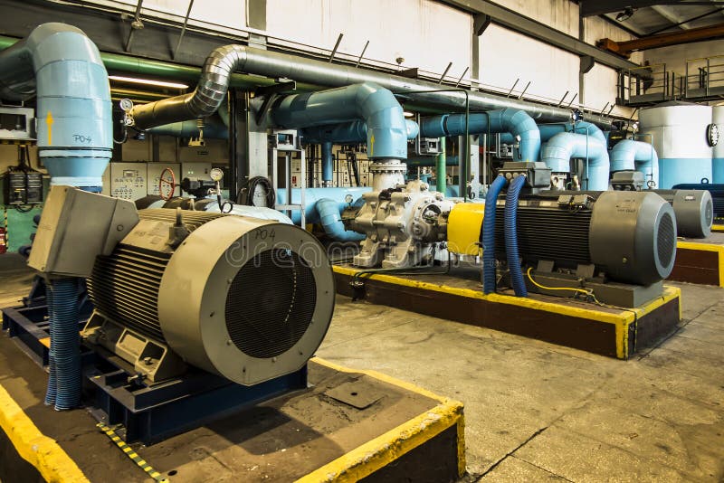 Several Water Pumps with Electric Motors Stock Image Image of