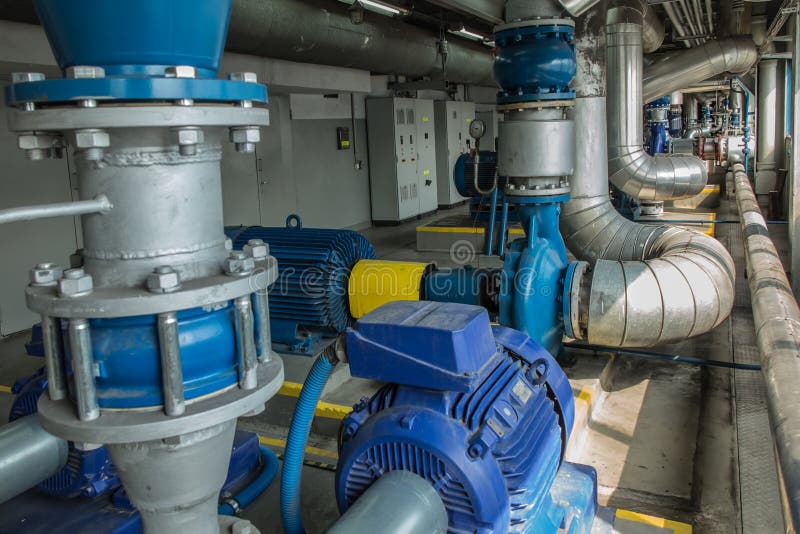 Several Water Pumps with Large Motors Stock Photo Image of canal