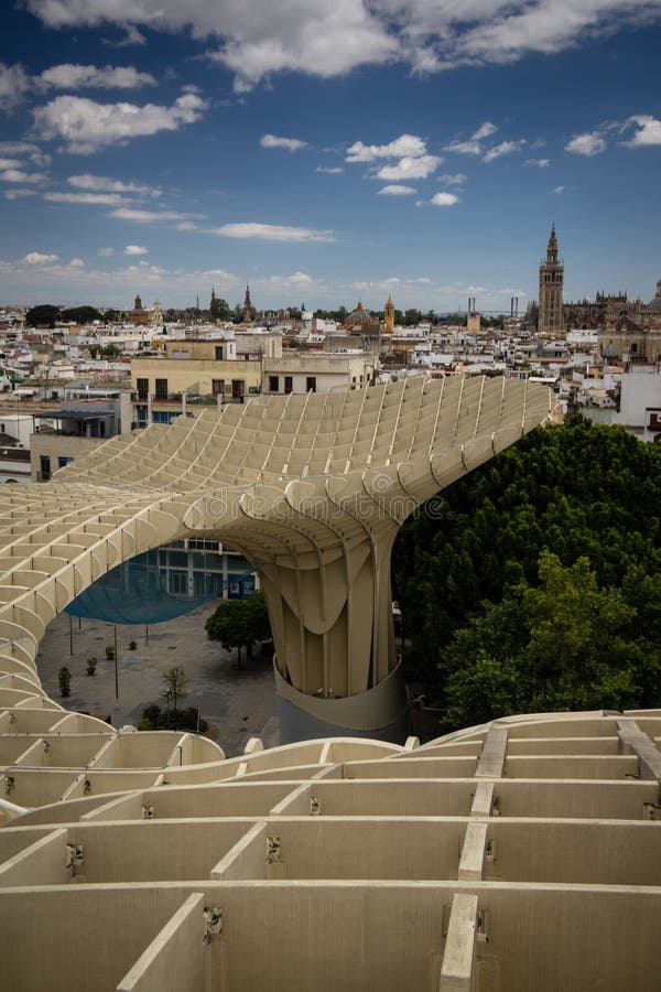 Seville, Hiszpania Andalusia, Metropol Parasol, - zdjęcie royalty free Seville, Hiszpania Andalusia, Metropol Parasol, - zdjęcie royalty free