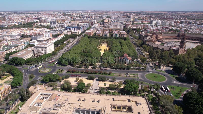 Seville spanha aérea prado de san sebastian jardens por plaza de espana