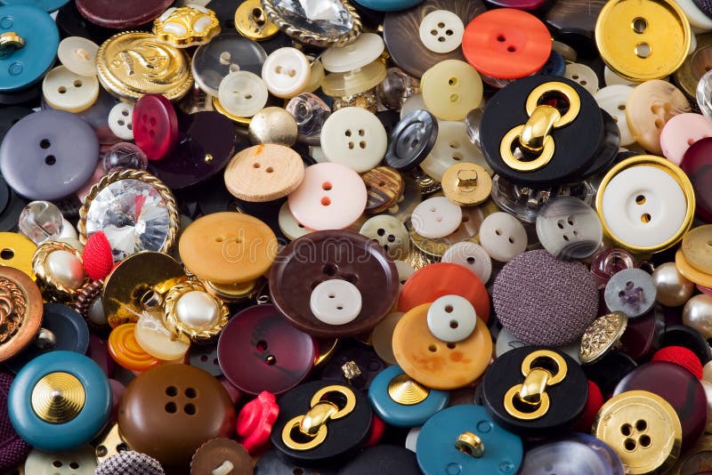 Close up of various sew buttons. Button clasp stock images, royalty-free photos and pictures