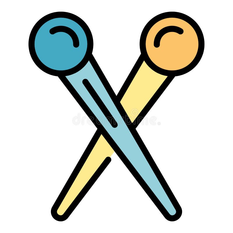 Sew needle icon color outline vector royalty free illustration