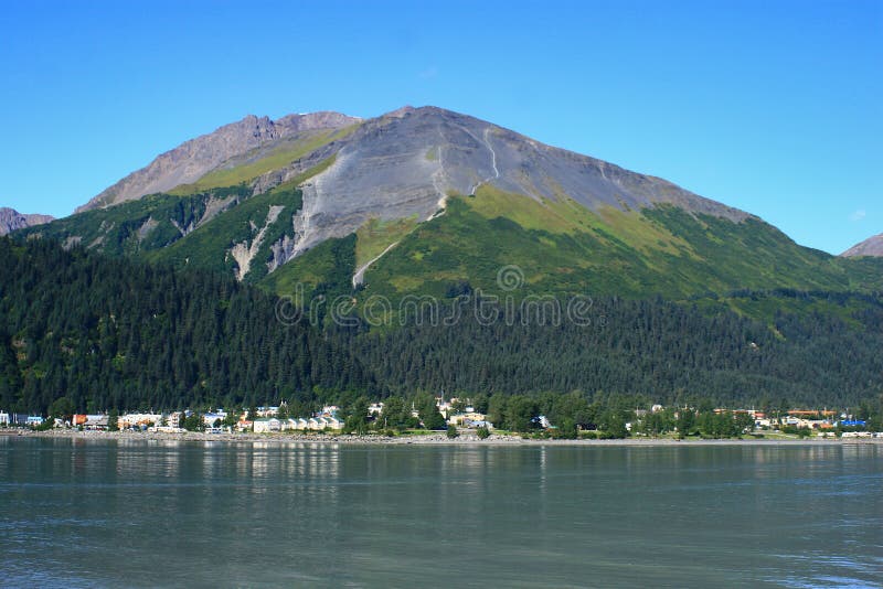 Seward Alaska Mount Marathon Stock Photo Image of blue, green 13517606