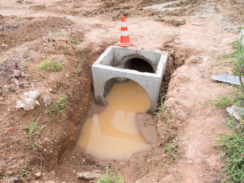 Sewer Water Pipe Construction. Stock Image Image of sewage, digging