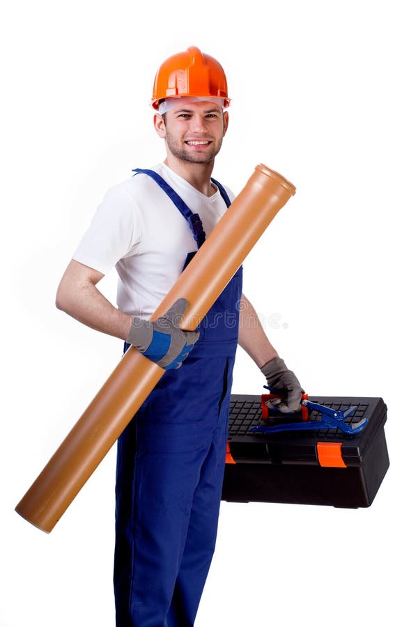Sewer worker with equipment stock photos