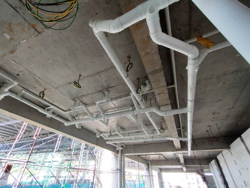 Sewerage Pipes from the Toilet Above are Interconnected Under the Floor