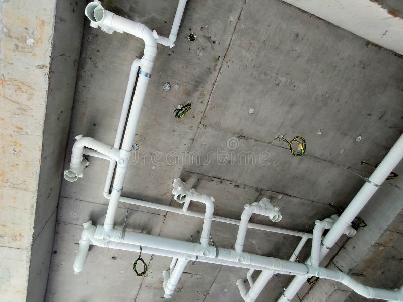 Sewerage Pipes from the Toilet Above are Interconnected Under the Floor
