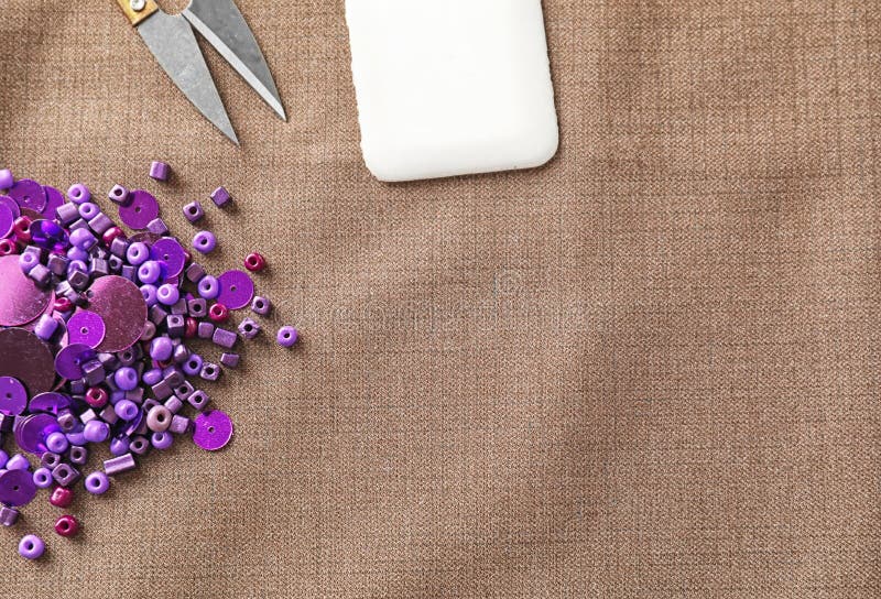 Sewing Accessories on Fabric Stock Image Image of custom, accessories