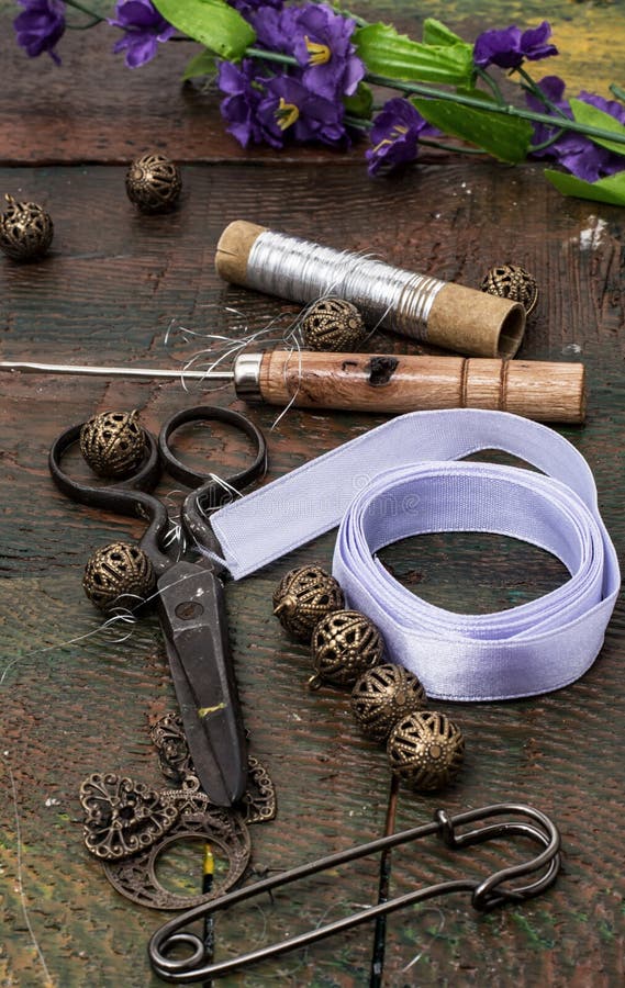 Sewing accessories stock image. Image of decoration, industry 42620547
