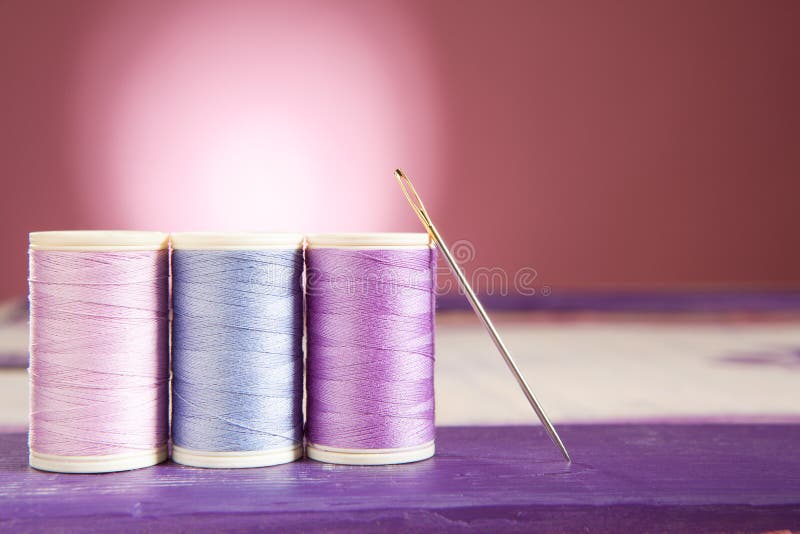Sewing Accessories stock photo. Image of twine, purple 49668638