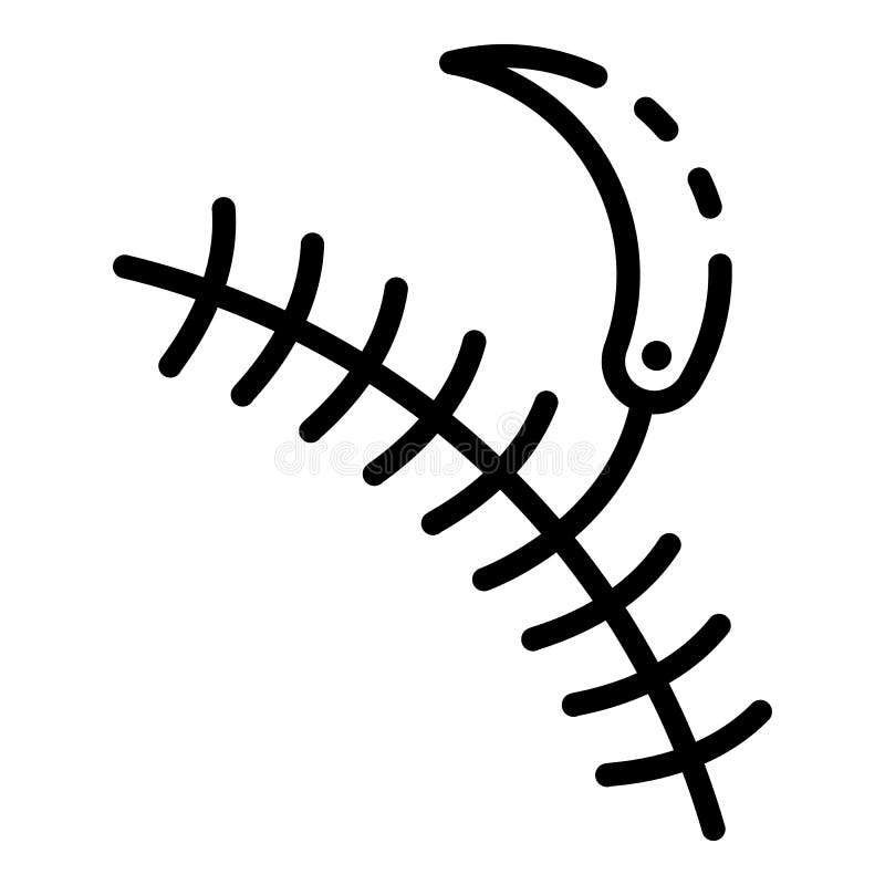 Sewing arc seam icon, outline style royalty free illustration