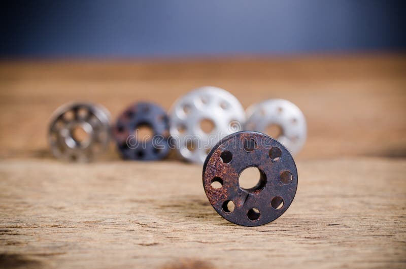 Sewing bobbins,sewing tools royalty free stock image