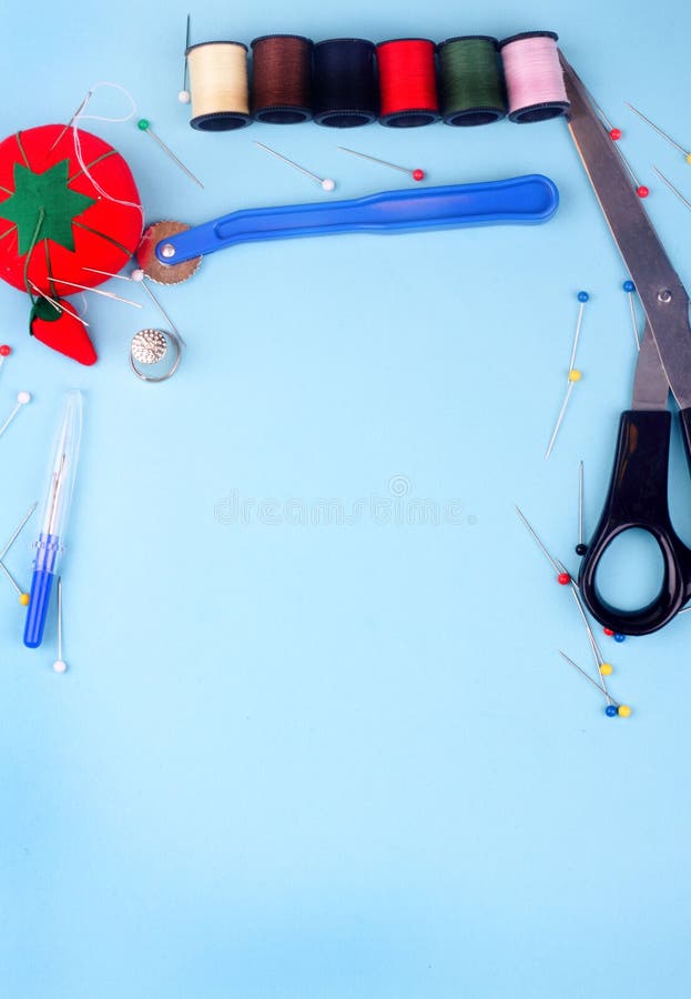 Sewing Border stock photo. Image of colors, copy, scissor 22934112