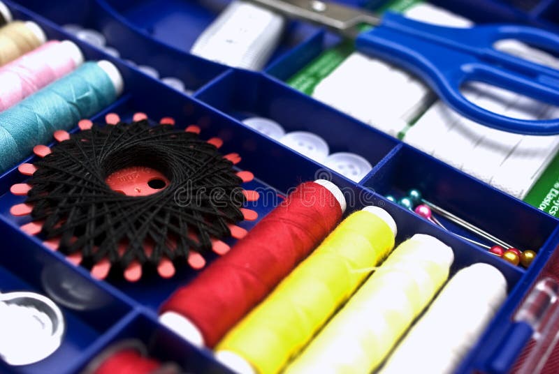 Sewing box stock photo. Image of design, tape, needle 13264164
