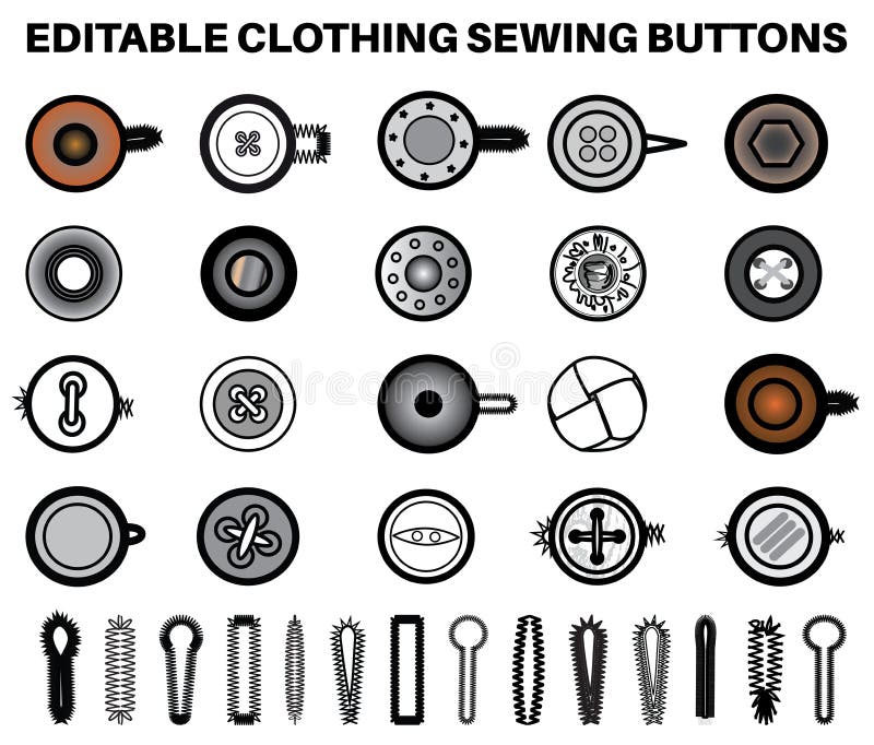 Sewing Buttons Vector Art & Graphics