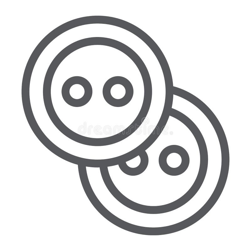 Sewing Buttons Line Icon, Accessory and Sew, Clothing Button Sign