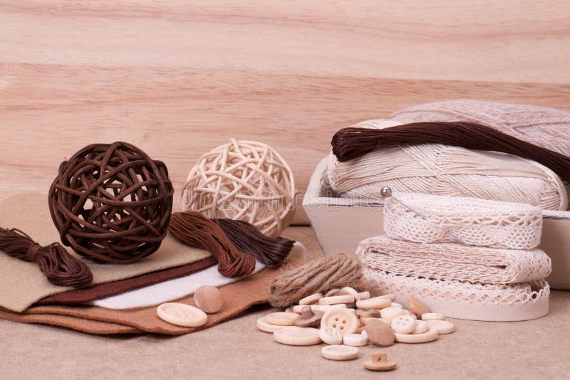 Sewing Craft Kit. Tailoring Hobby Accessories Stock Photo Image of