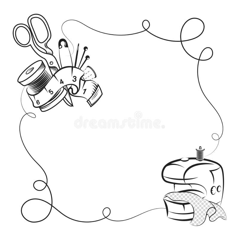 Sewing and Cutting Symbol for Tailor Business Stock Illustration ...