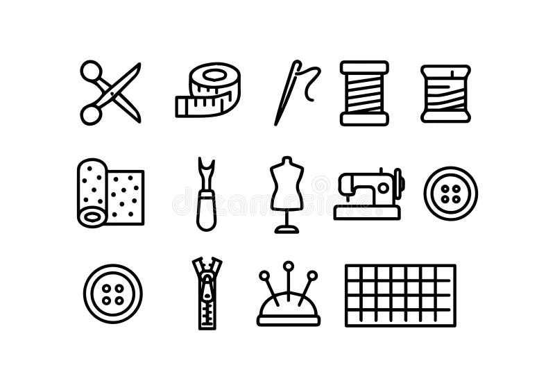 Sewing Essentials A Collection of Tools for Crafting and Tailoring Projects royalty free illustration