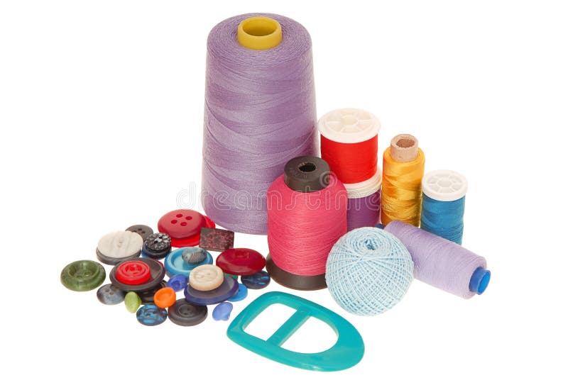 Sewing goods are on white. Button clasp stock images, royalty-free photos and pictures