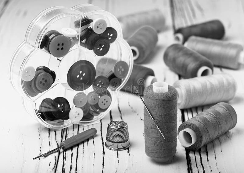 Sewing Kit of Threads, Buttons, Sewing Needle and Measuring Tape in ...