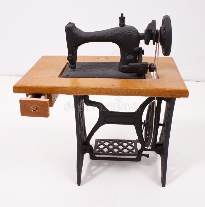 Antique Child S Toy Sewing Machine Stock Photo Image of seam, closeup