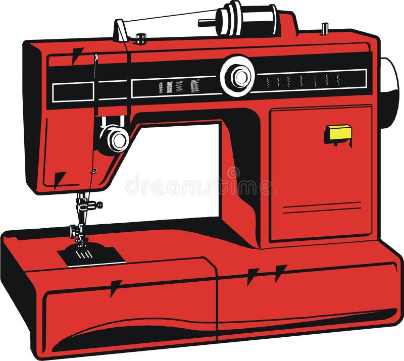 Sewing machine stock vector. Illustration of tailor, illustration - 4383183