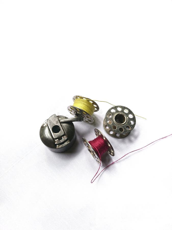 Sewing Machine Bobbin Case and Bobbin Stock Image Image of bobin