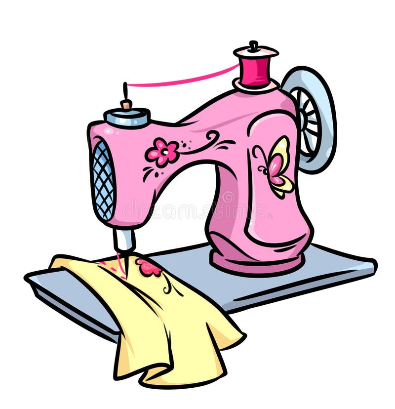 Modern sew machine icon, cartoon style, Stock vector