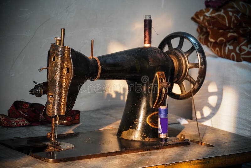 Sewing Machine Image , in a Poor Woman House India Stock Image Image