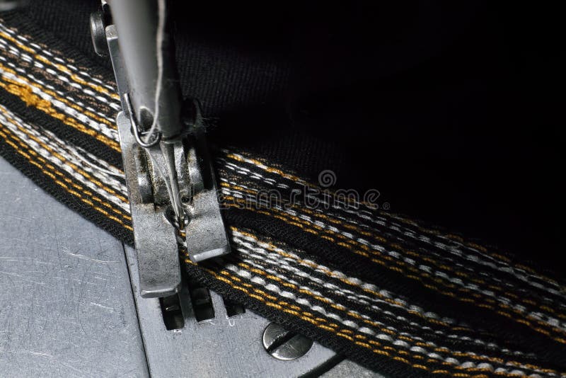 Sewing Machine with Material Stock Photo Image of sewing, jeans