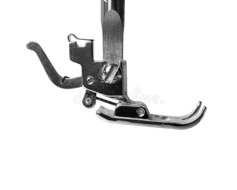 Old sewing machine closeup isolated on white. Closeup machine tool stock images, royalty-free photos and pictures