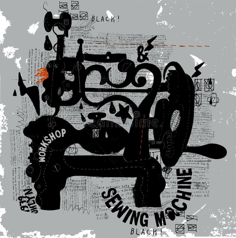 Sewing machine stock vector. Illustration of shape, needle 55240798