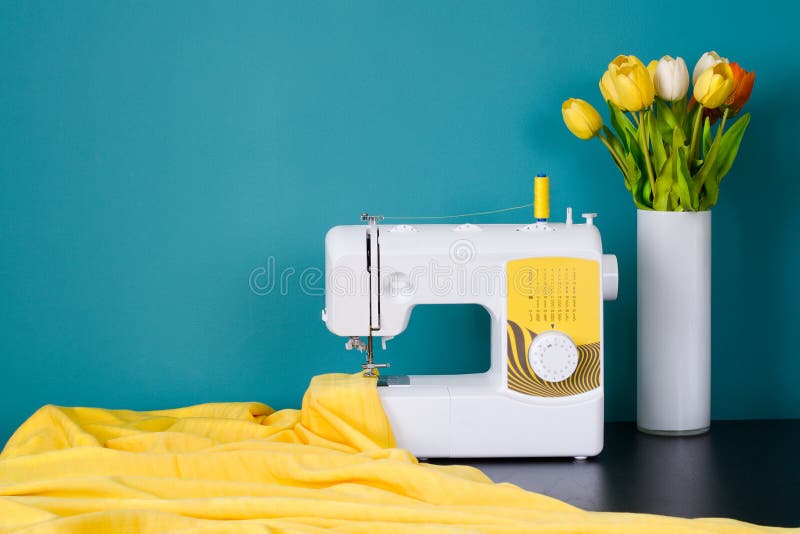 Sewing Machine on Table in Sewing Curtains Stock Image Image of cloth, machine