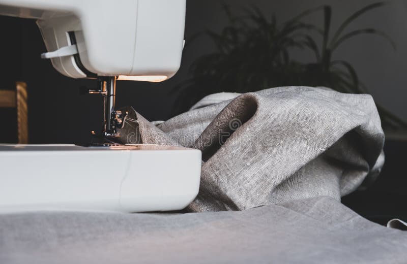 Sewing Machine on a Table in a Sewing Stock Image Image of