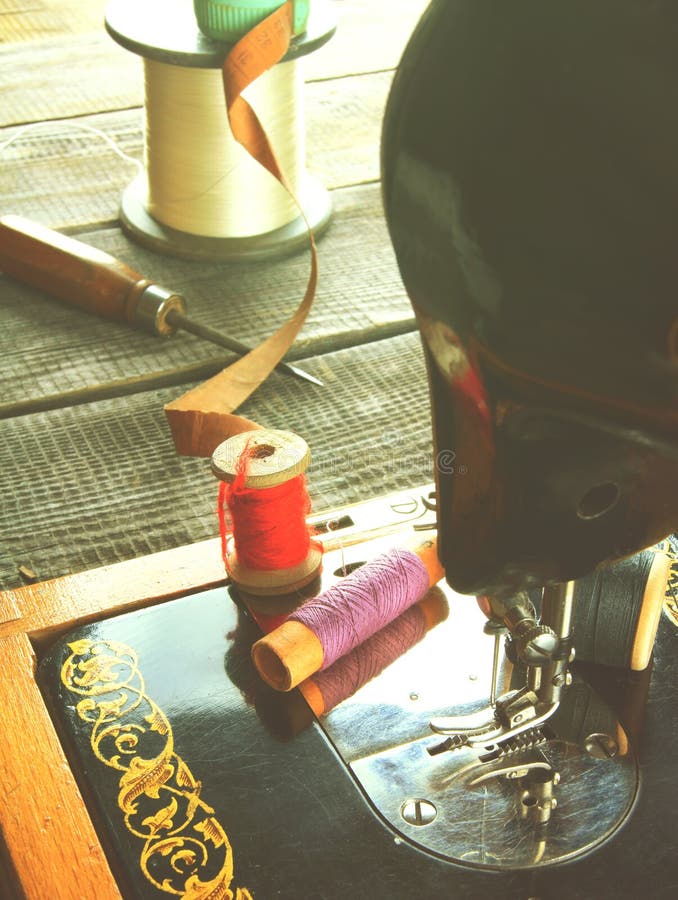 The Sewing Machine and Tools. Stock Photo Image of handiwork