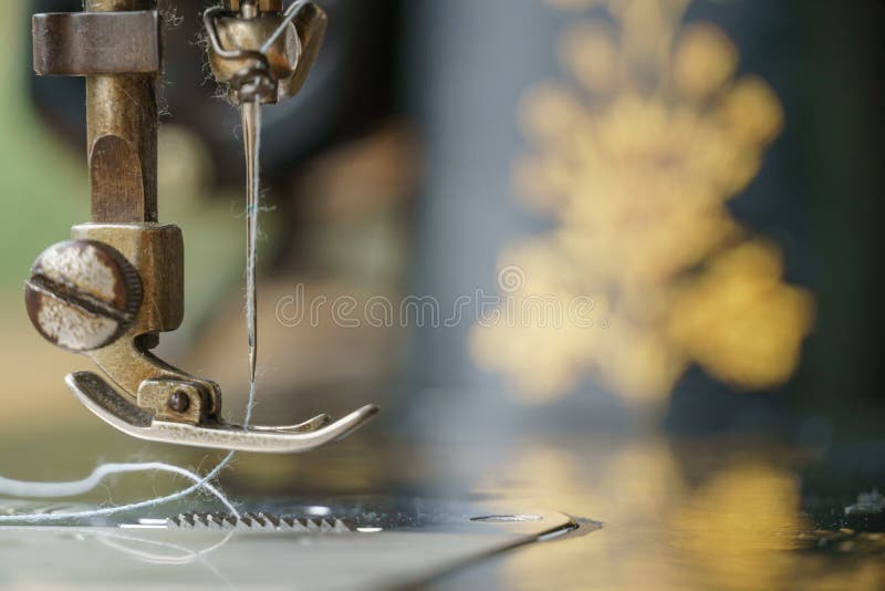 Sewing machine with tread royalty free stock photo